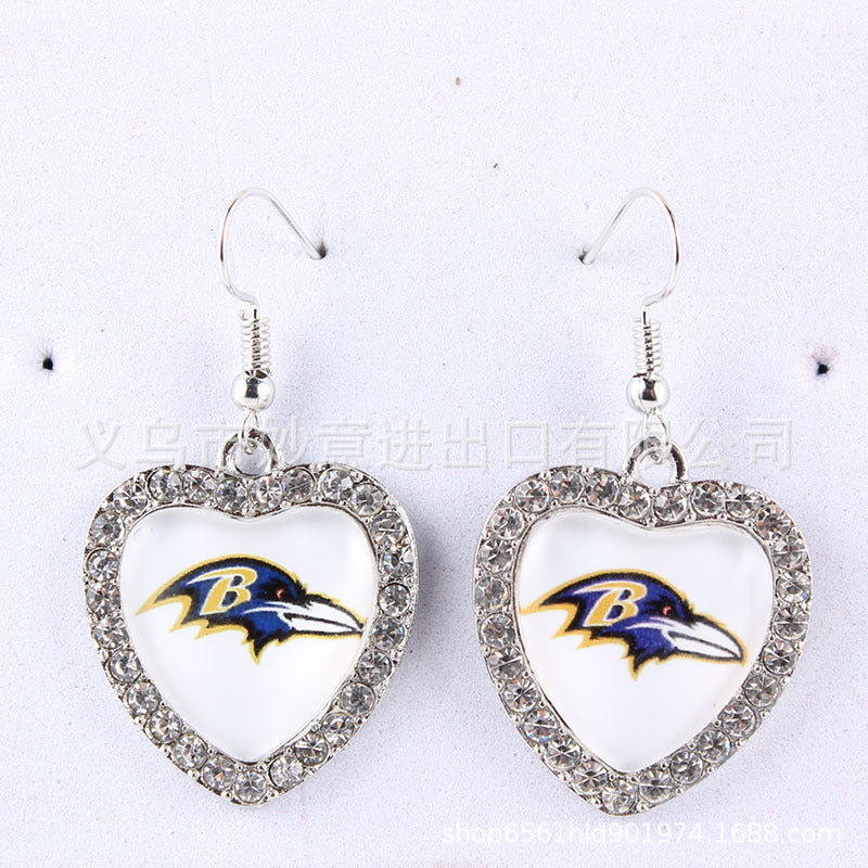 Wholesale Diamond Peach Dot  Logo Earrings
